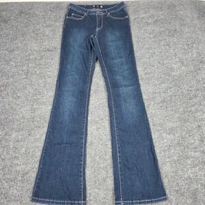 Tru Luxe Santiago Bootcut Jeans Dark Wash Embellished Pockets Blue Womens 27/4